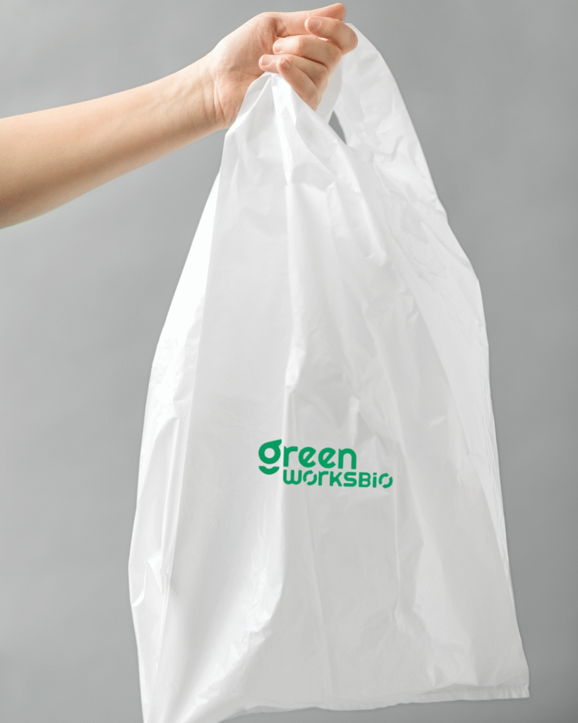 Photography of Greenworks Bio Compostable carry bag