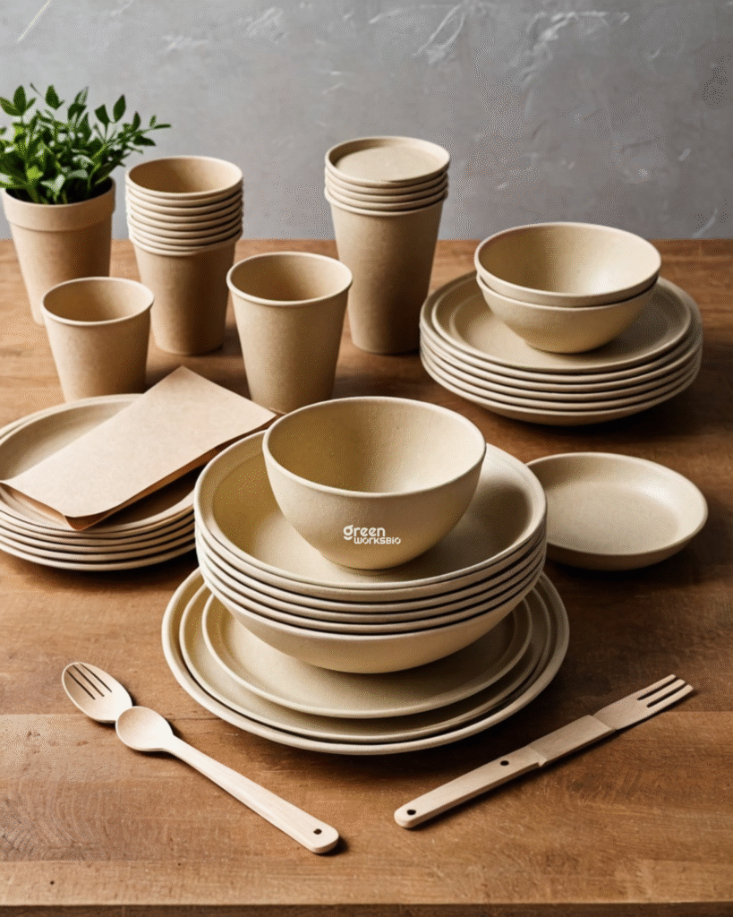 GreenWorks Bio Compostable Tableware Set