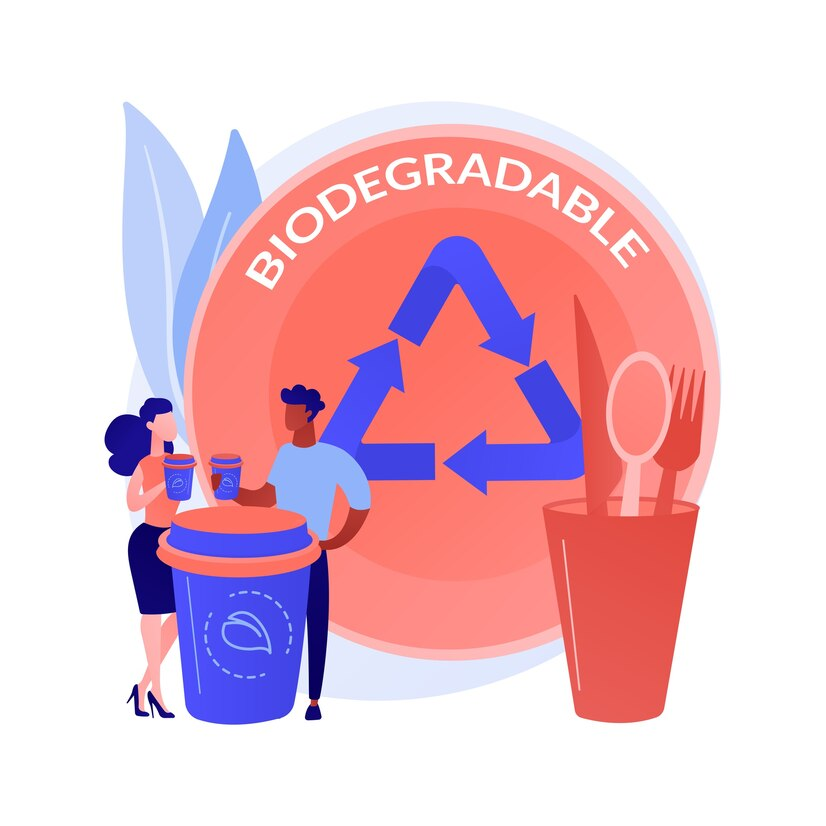 Illsutration of bio degradbale products
