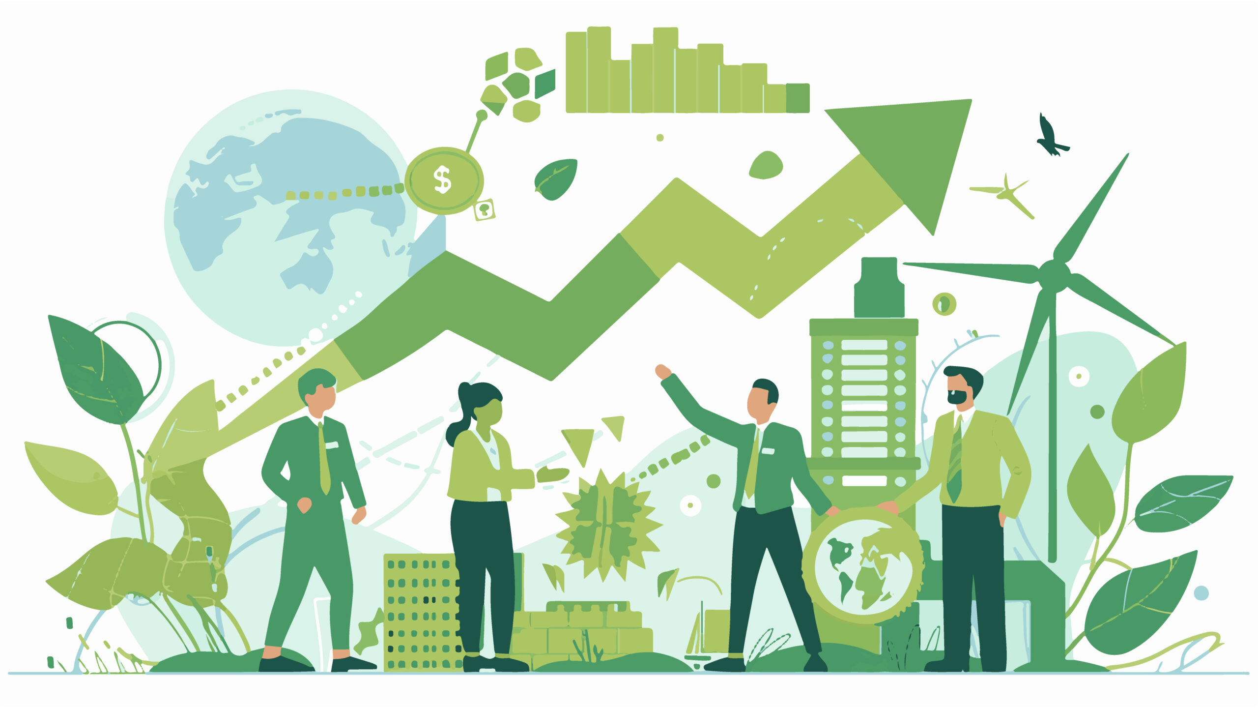 Illustration of industrial contribution towards a green economy