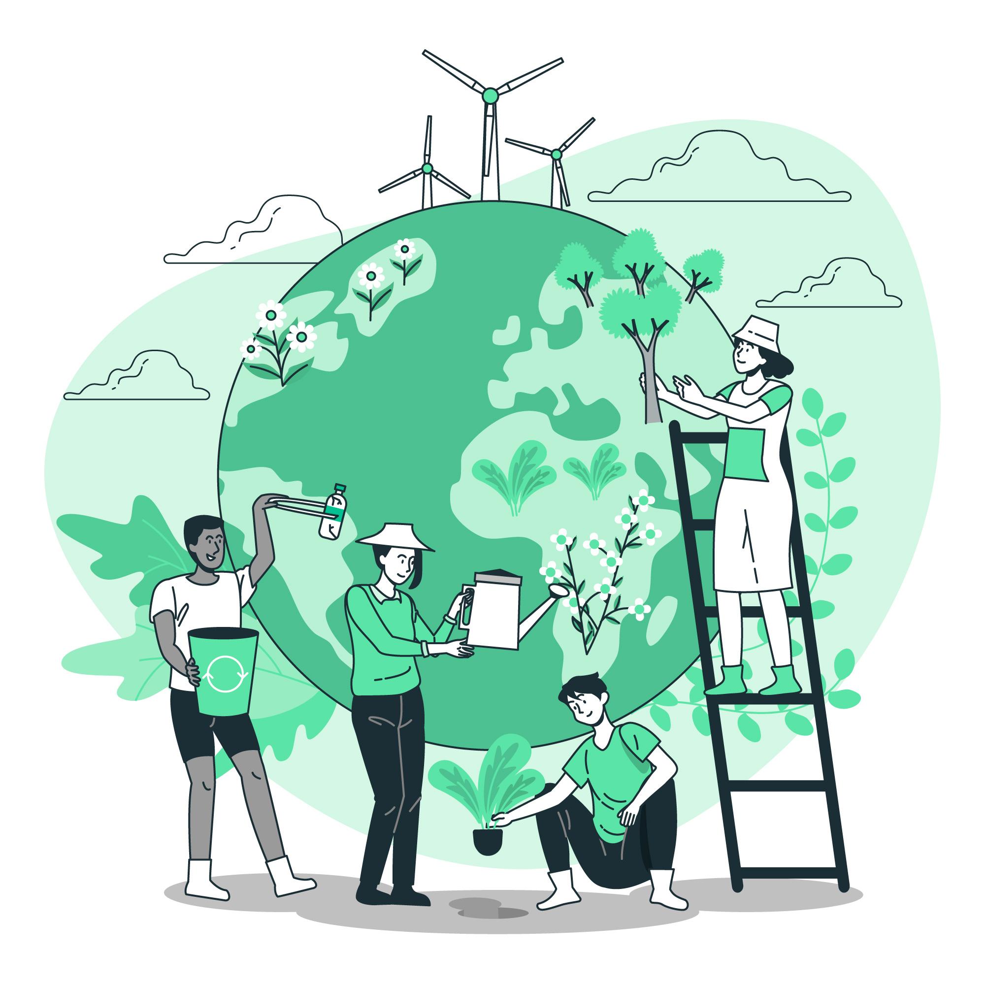 Illustration of working for a green economy