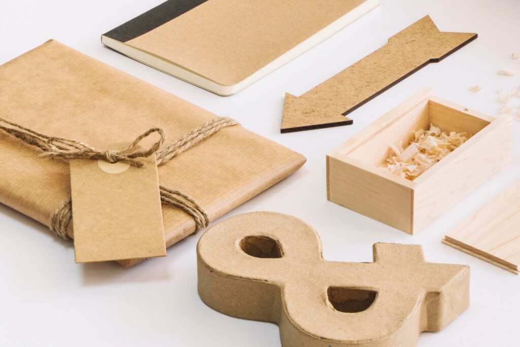 Product packed using brown paper